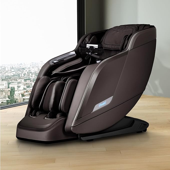 Osaki Vibe 4D l 4D Massage Mechanism l Automatic Body Scan l Deep Calf-Kneading l Space-Saving Technology l 3-Stage Zero Gravity l 32-Cell Full Body Air Massage (Brown)