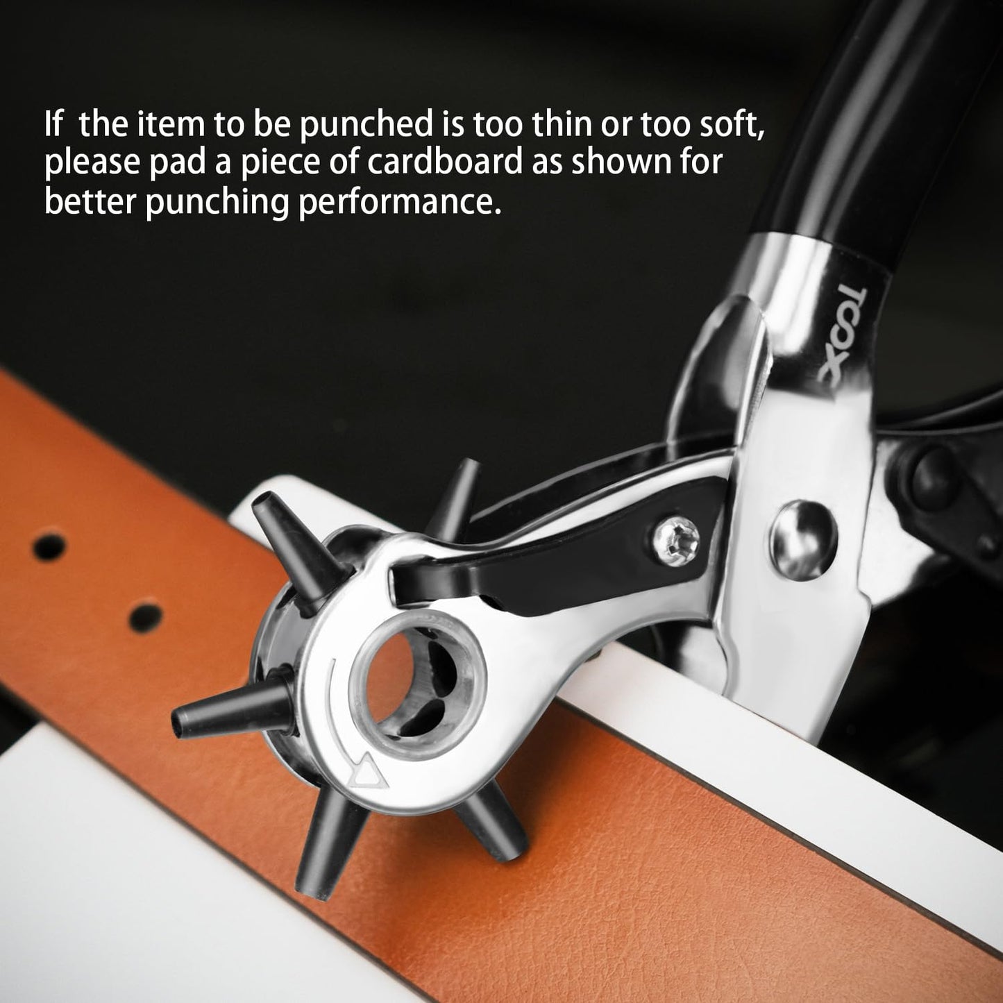 XOOL Belt Hole Puncher for Leather, Precision Multi-Size Leather Hole Punch for Watch Bands, Straps, Collars, Saddles, Shoes, Fabric, DIY Home, Craft Projects