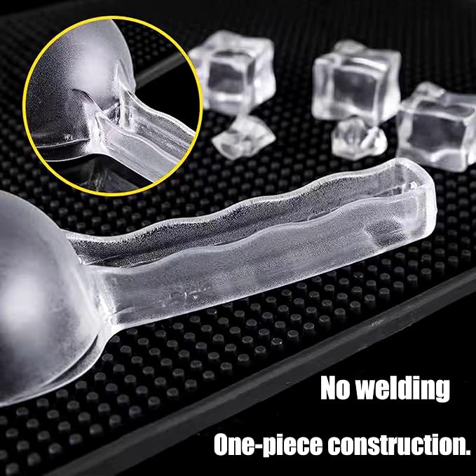 3PCS Clear Plastic Ice Scoop, 12 ounces Alec Ice Scoop, Kitchen Scoop for Ice Bucket Ice, Popcorn, Coffee Beans, Flour (12 oz.)