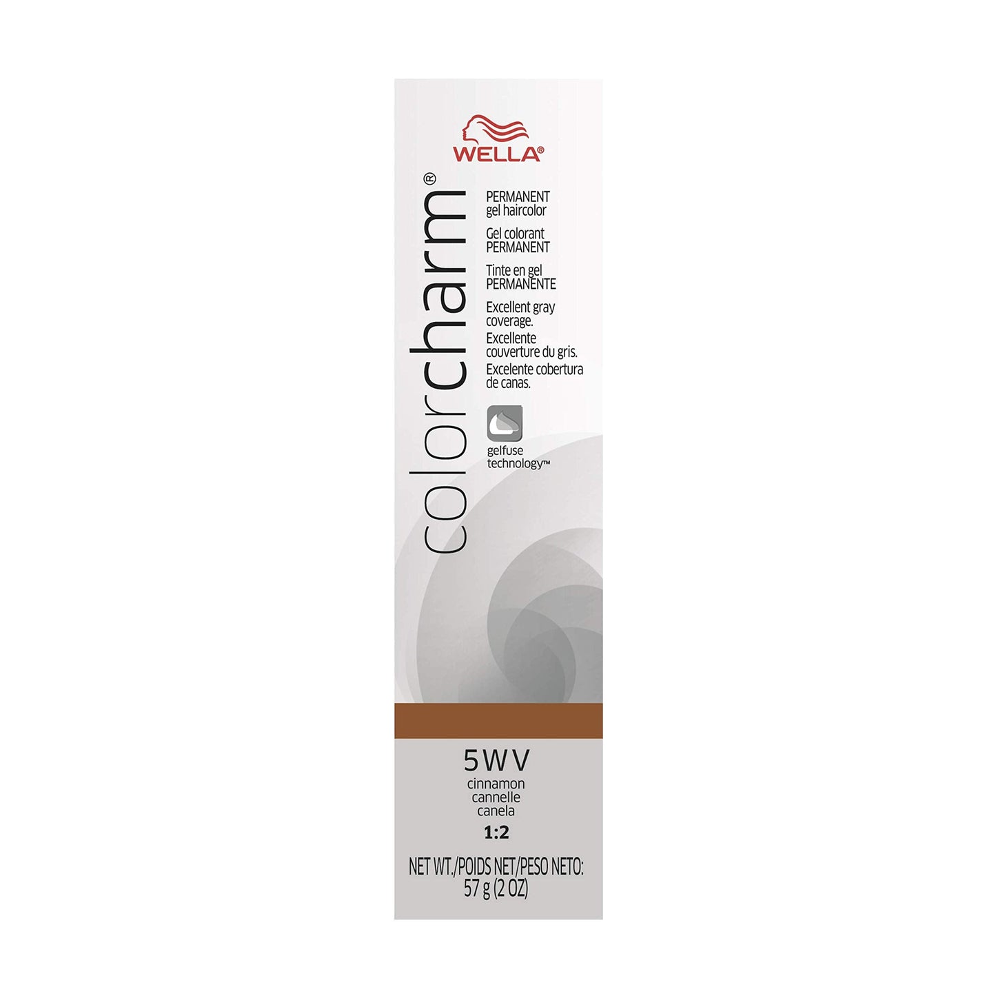 WELLA colorcharm Permanent Gel Haircolor, With Long Lasting Gelfus Technology, For Gray Coverage, 5WV Cinnamon, 2 oz
