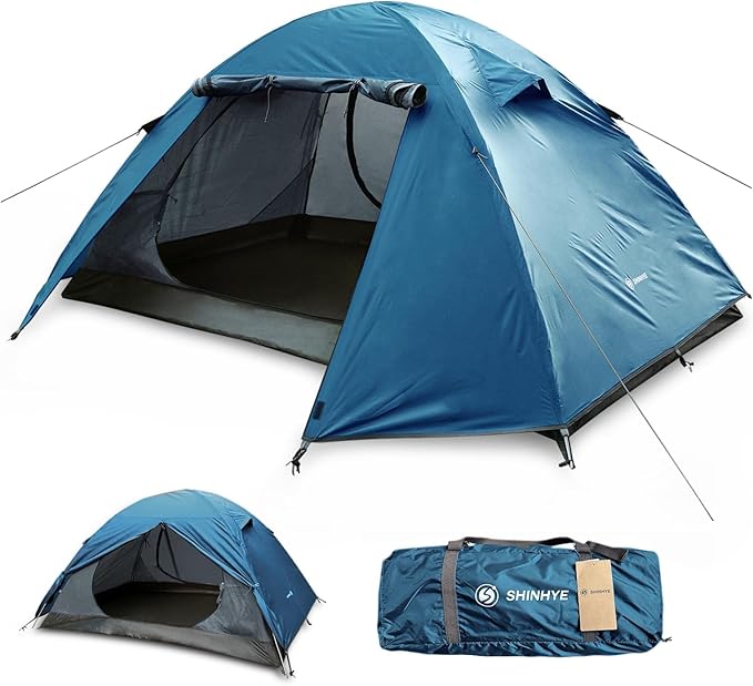 Backpacking Tent for Camping 2/3/4 Person Hiking Ultralight Tent for Waterproof Windproof Outdoor Two Doors Tents Easy Quick Setup Lightweight Tent Instant Tent