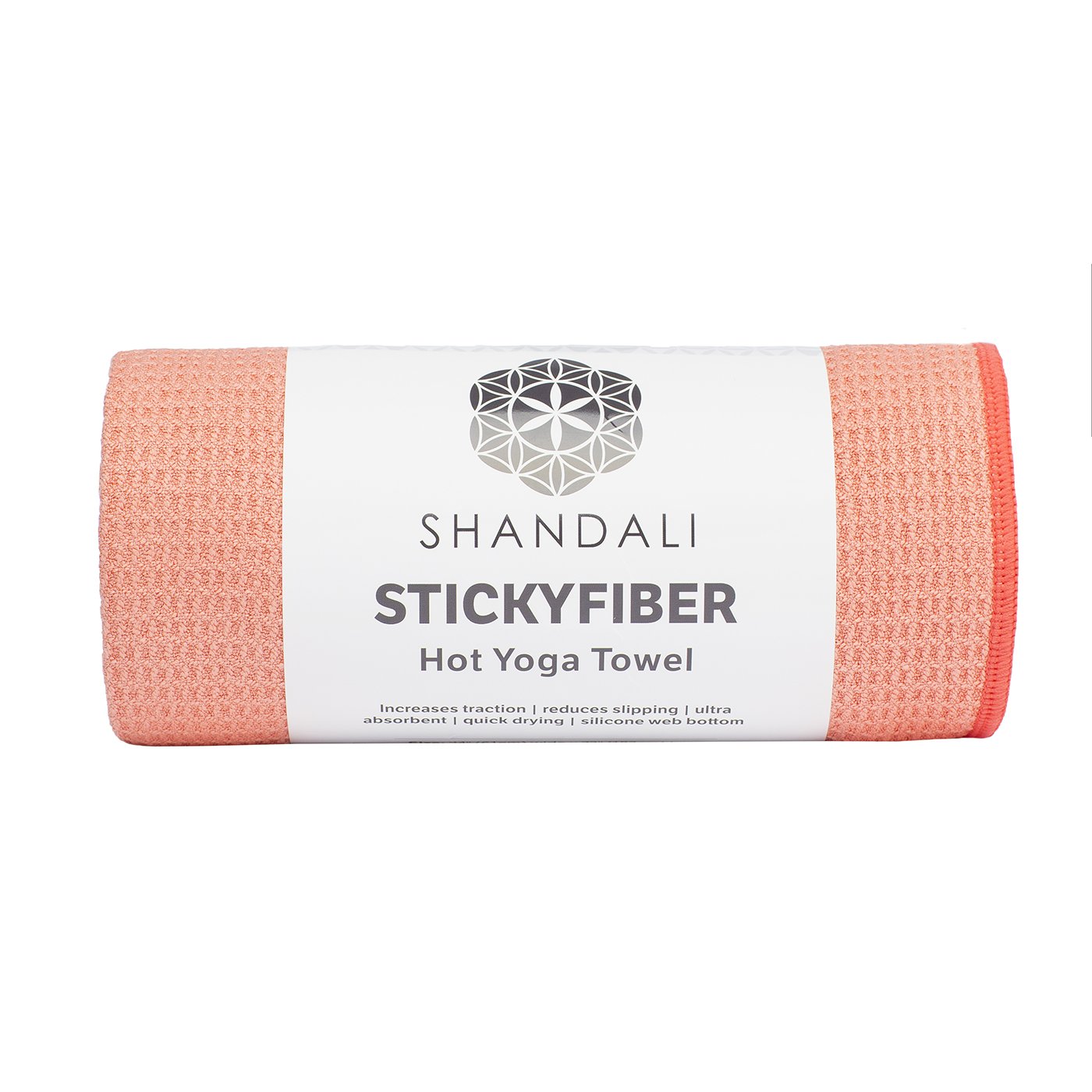 Shandali Hot Yoga Towel - Stickyfiber Yoga Towel - Mat-Sized, Silicone Backed, Microfiber, Super Absorbent, Anti-Slip, 24" x 72" - Bikram Yoga - Exercise, Fitness, Pilates, and Yoga Gear