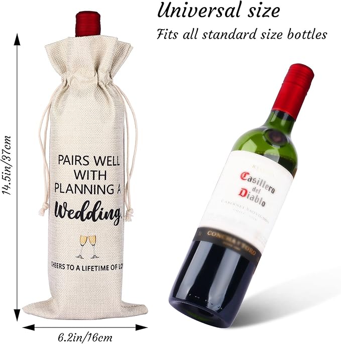 OXYEFEI Wine Gift Bag, Personalized Custom Bag with Text, Retirement Gifts for Women 2022, Coworker Leaving Gift, Goodbye Farewell Gifts
