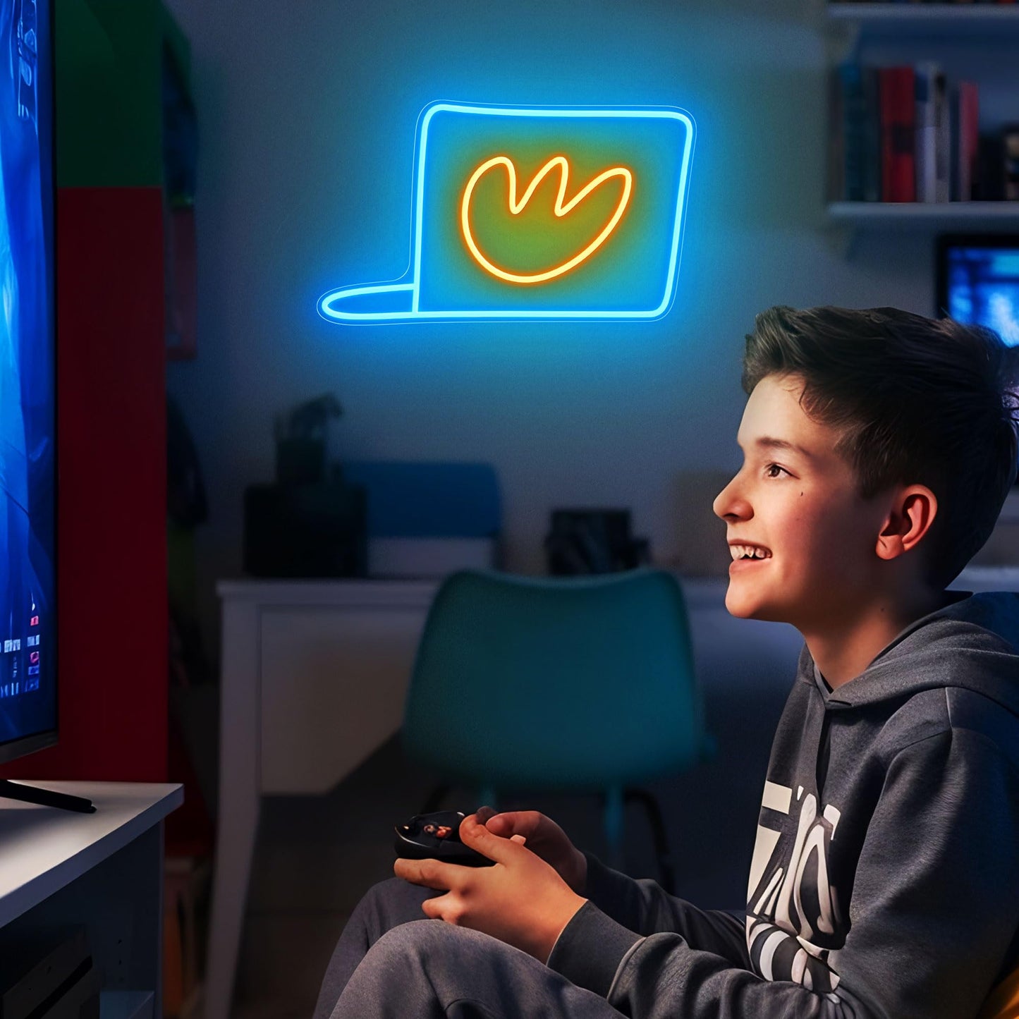 Officially Licensed Dog Man Cap Led Neon Sign - Vibrant Kids Bedroom & Game Room Wall Decor  Safe Movie-Themed Gift For Fans Christmas/Birthday (14X8.4 Inches)