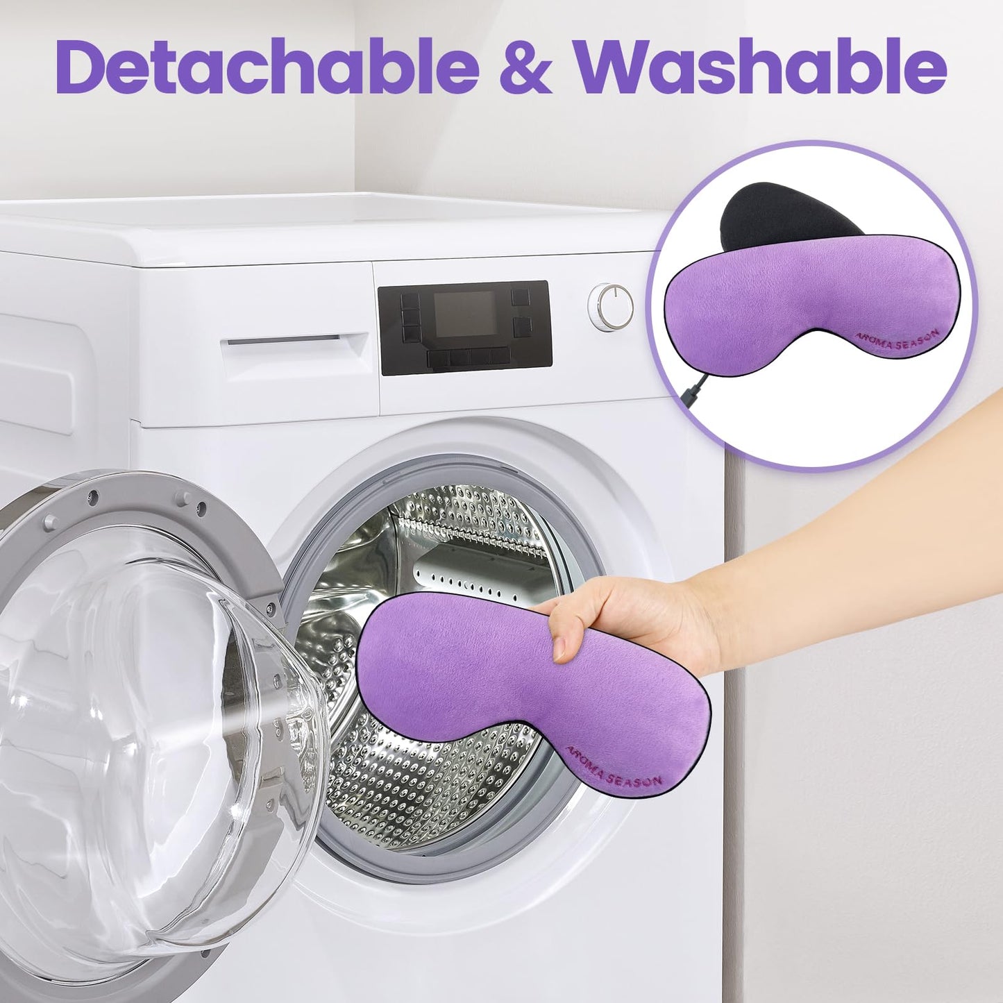 Aroma Season Heated Eye Mask, Warm Eye Compress for Dry Eyes MGD Stye Blephartitis Sinus Migraine, Graphene Heating Element with Natural Lavender Pack