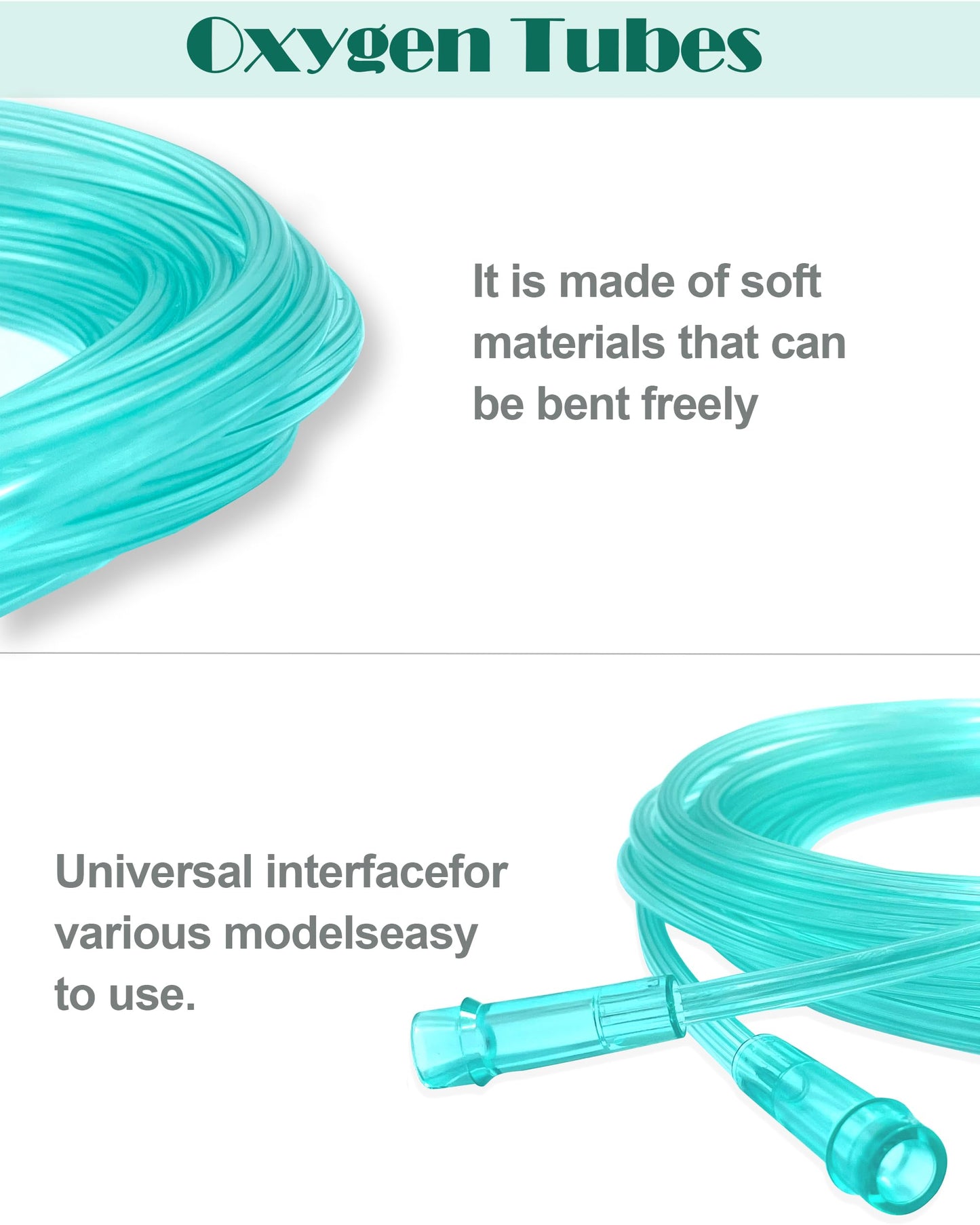 Oxygen Tubing, Green Crush Resistant, 50 Foot Length, Kink Resistant Premium Oxygen Tubing，Pack of 3