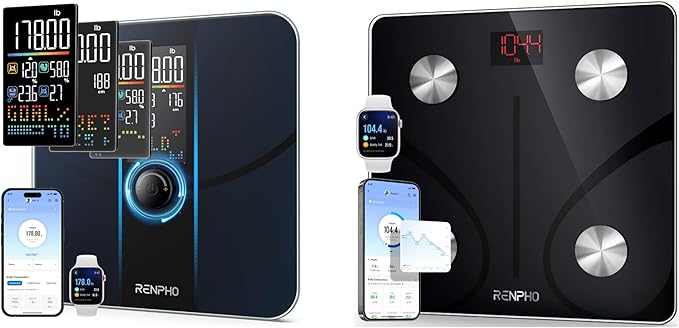 RENPHO Smart Scale for Body Weight, and Body Fat Scale for BMI, Body Fat, Muscle Mass with Large VA Dispaly