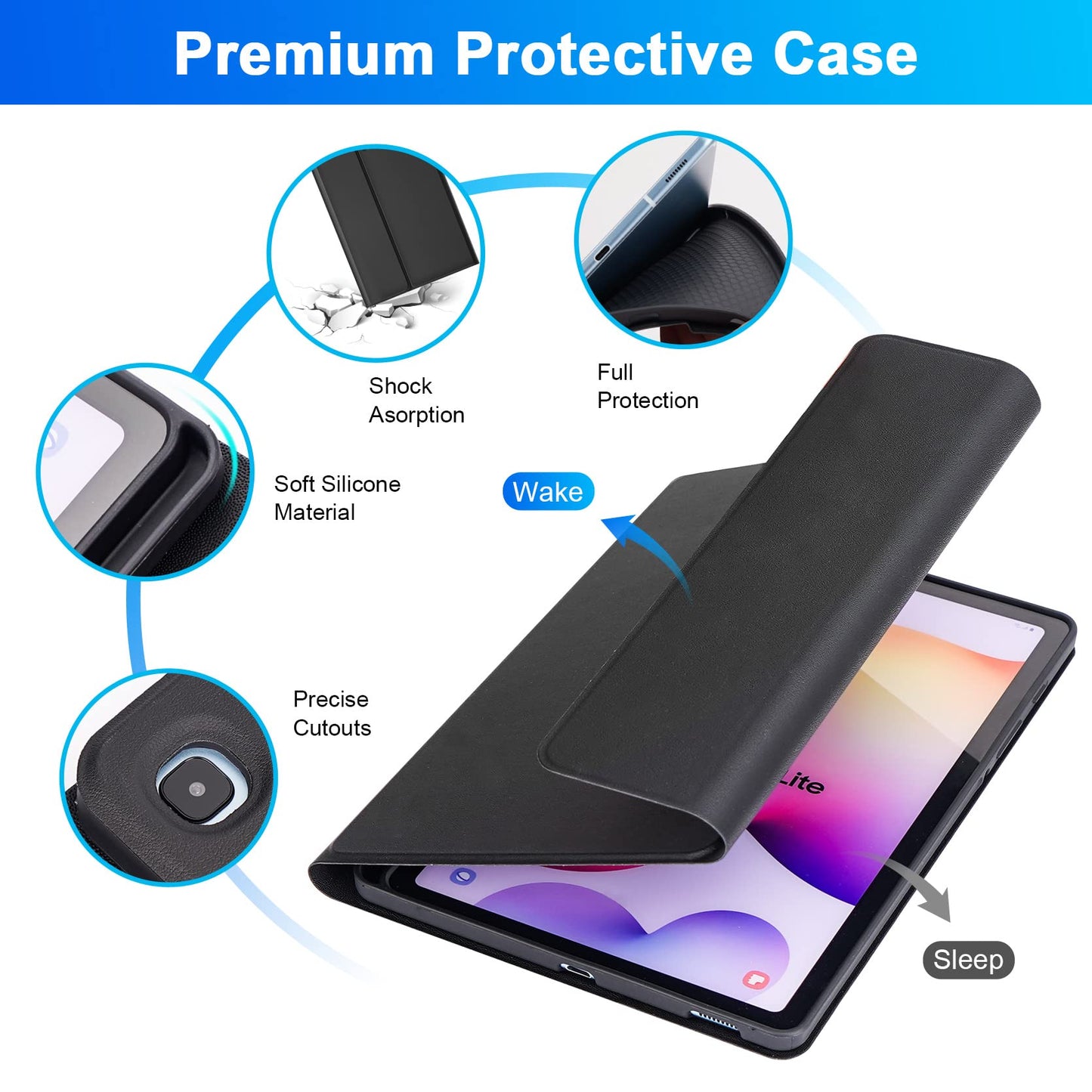 Soppy Backlit Keyboard Case For Samsung Galaxy Tab S6 Lite 10.4 Inch 2024/2022/2020(Sm-P620/P624/P610/P613/P615/P619), Rechargea