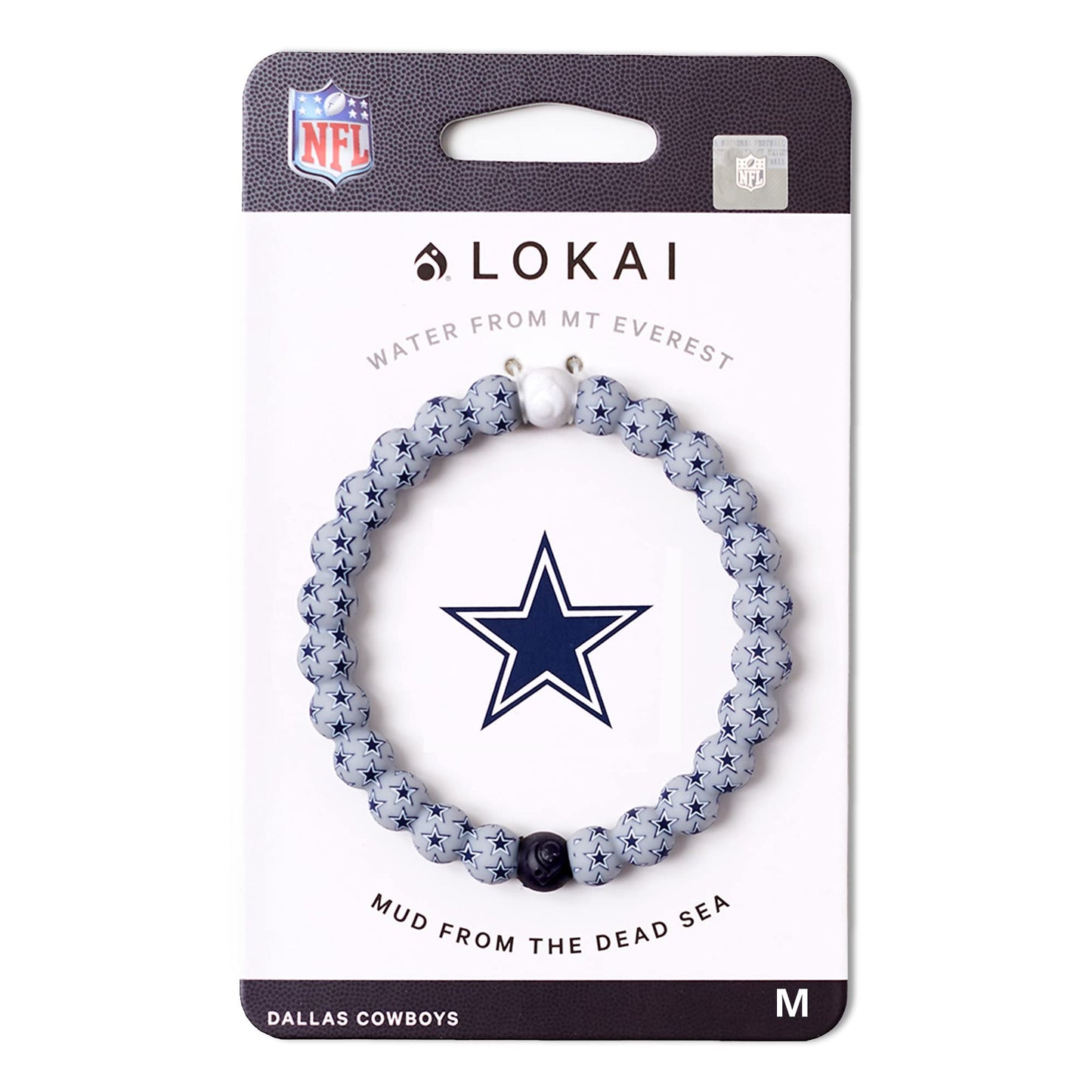 Lokai Silicone Beaded Bracelet for Men & Women, NFL Football Collection - Dallas Cowboys, Logo, Medium - Silicone Jewelry Fashio