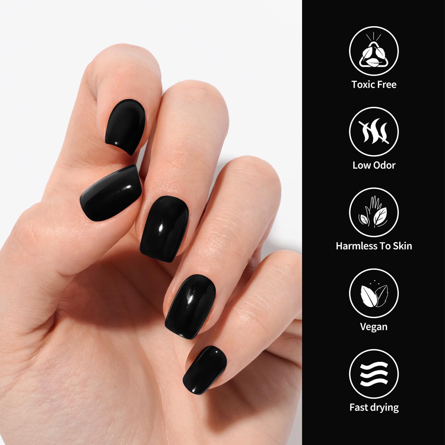 VENALISA Black Gel Nail Polish 1 Pcs 12ml Black Color Gel Polish UV Soak Off Salon Manicure DIY at Home Nail Art For Girls Women