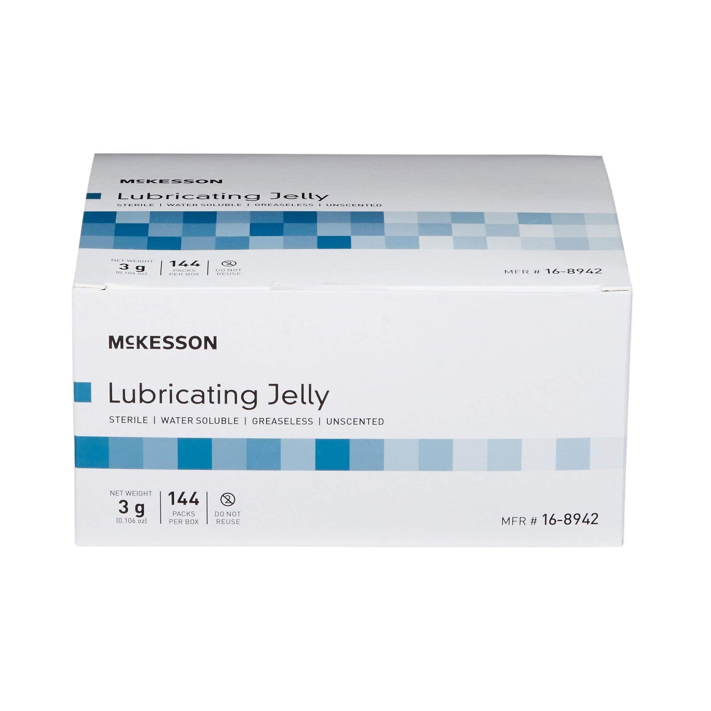 McKesson Lubricating Jelly, 3 g [144 Count] Water Based Non-Sticky Lube, Water Soluble Lubricant Gel - for Surgical, Medical, Personal – Sterile Individual Packets