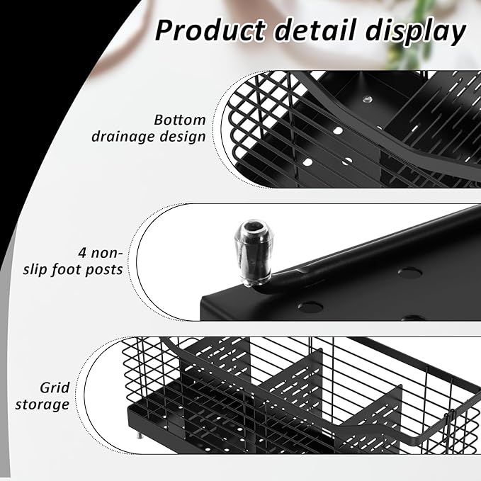 Utensil Holder Metal Counter Large Capacity Stable Cooking Utensil Organizer with 4 Nonslip Feet Cooking Utensil Holder for Home Kitchens