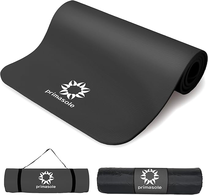 Primasole Thick Yoga Mat, 1/2-Inch Extra Thick NBR Mat with Enhanced Stability - Textured Design, Lightweight Mat with Car...