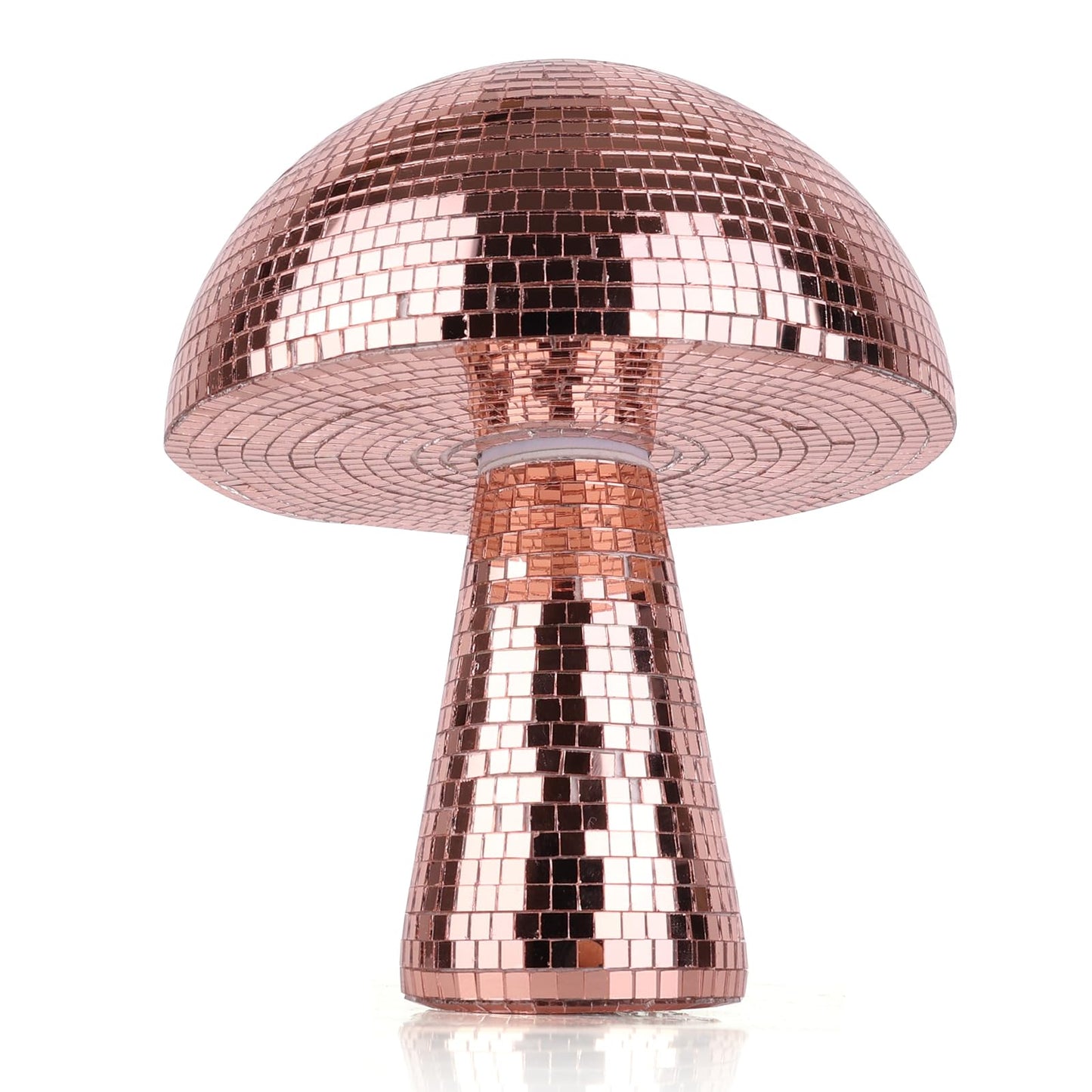 Yeehlmer Creative Mushroom Disco Ball For Party Table Decor Mirror Retro Handmade Disco Ball Mushroom Shape Home Art Decorations Bar Ornaments(Rose Gold L(8.3))