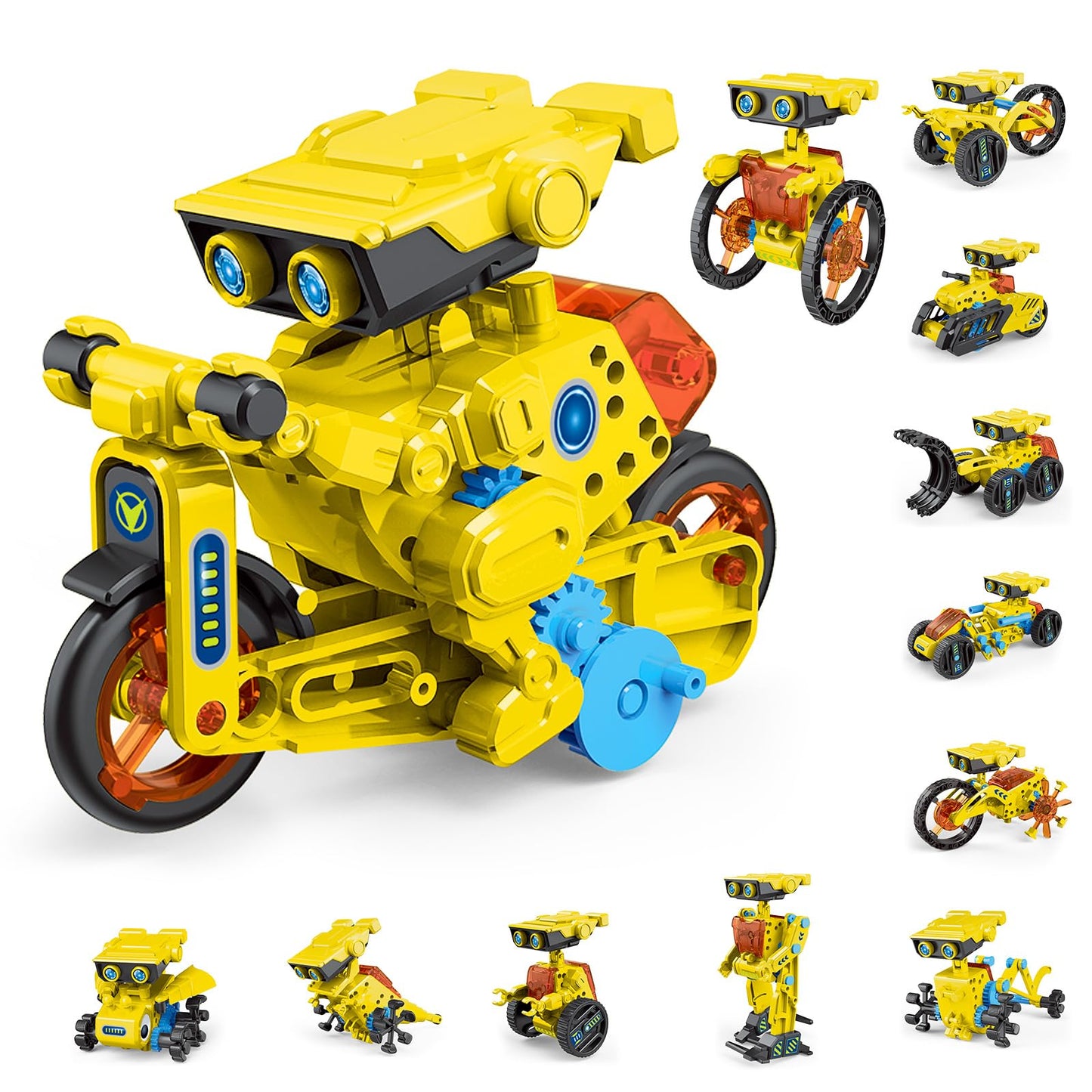 AESGOGO 12-in-1 Electric Robot Kit, STEM Projects Toys for Kids Age 8-12 Birthday Gifts, DIY Building Science Experiment Kit Battery Powered Education for Boys Girls Aged 8 9 10 11 12 13 14 Year Old