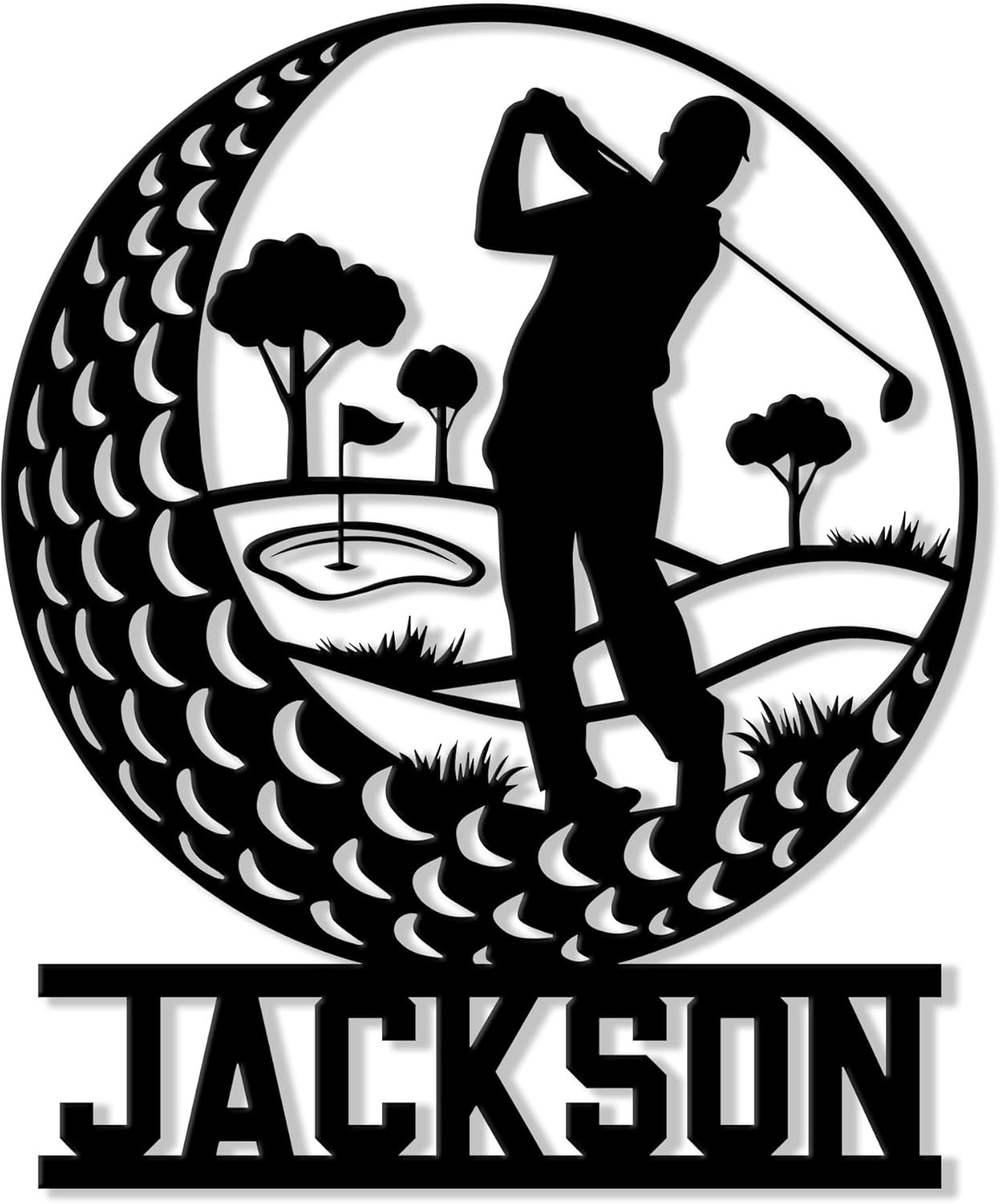 Personalized Golf Metal Sign, Custom Golfer Name Wall, Fence, Yard, Porch, Patio, Home, Office, or Man Cave Decor – Gift for Dad, Husband, Boyfriend, Son, or Golf Lover on Birthday or Holiday
