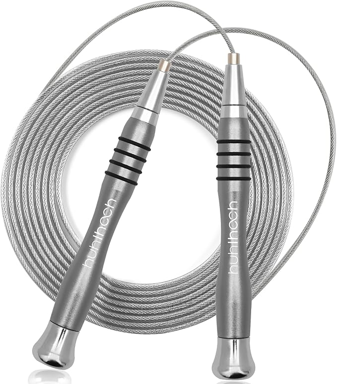High Speed Jump Rope - Self-Locking No-Screw Design, Weighted Jump Rope, 360° Fast Rotation, Silicone Textured Design, No...