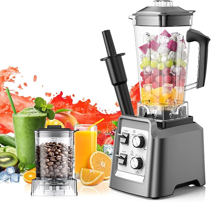 Blender for Smoothies - Blenders for Kitchen with 68Oz. Pitcher & 20Oz. Grinder, Smoothie Blender for Ice Crushing, Frozen Fruit, 28000 RPM