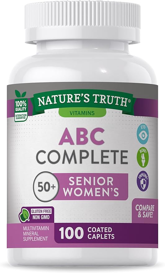 Nature's Truth Women's 50+ Multivitamin Caplets | 100 Count | with Vitamin A, C, D, E and Zinc | Non-GMO & Gluten Free Supplement