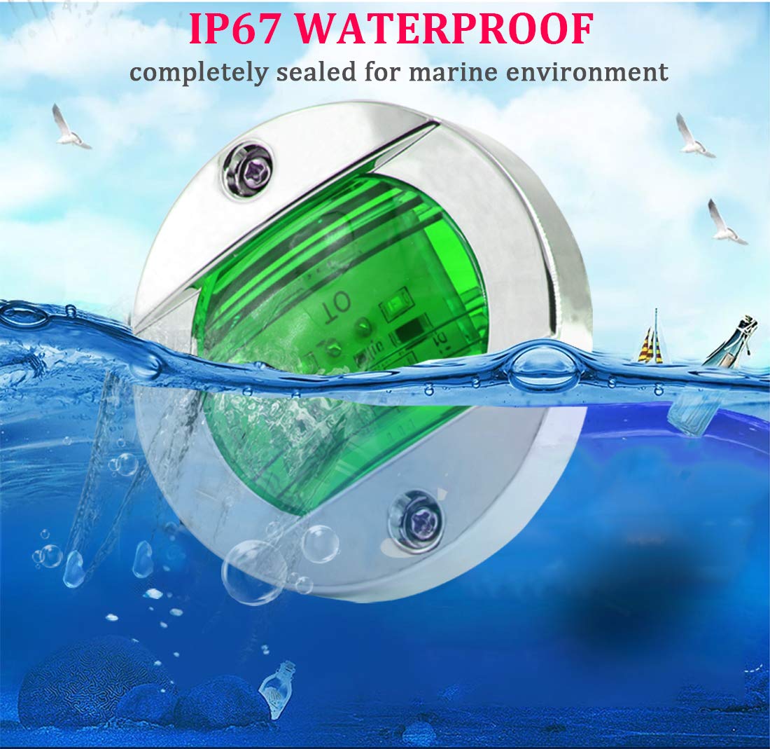 Boaton LED Night Fishing Lights, Marine Boat Deck Lights, Green Interior Lights for Pontoon and Bass Boats
