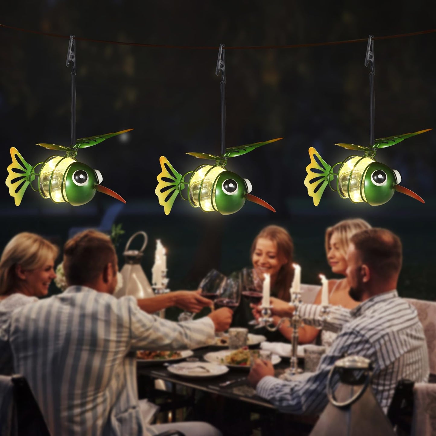 2 Pack Hummingbird Solar Outdoor Hanging Lantern Creative Small Sculpture Lights Durable Waterproof Lamp Suitable For Festivals Garden Decor Birthday Gifts For Grandma Mom Women Girl