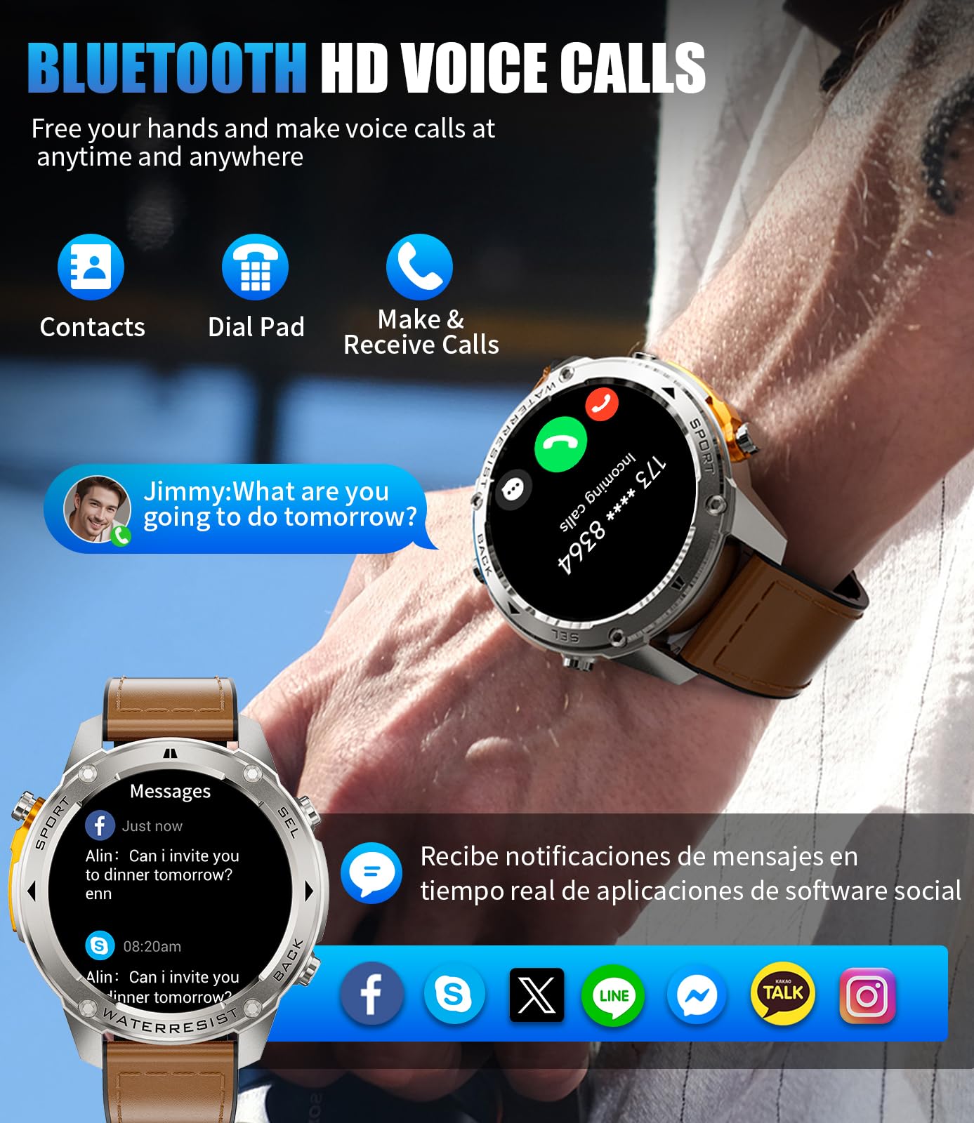 LIGE GPS Military Smart Watch for Men, Compass Rugged Smart Watches, 170+ Sport Modes Fitness Tracker Watch, 1.43'' AMOLED Smart Watches, Mens Smart Watch Android iPhone Compatible