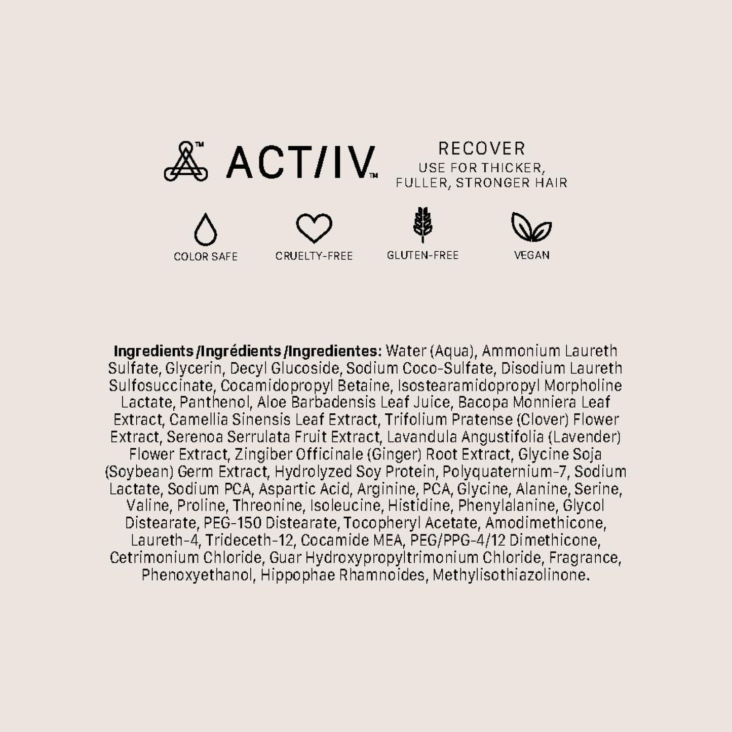 ACTIIV Recover Thickening Shampoo Treatment For Men | Supports the Appearance of Fuller, Healthier-Looking Hair, Supports Scalp