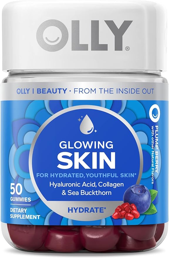 OLLY Undeniable Beauty Gummy, 60 Count & Flawless Complexion Gummy, Clear and Healthy Skin Support - 50 Count (Pack of 1) & Glowing Skin Gummy, 25 Day Supply (50 Count)