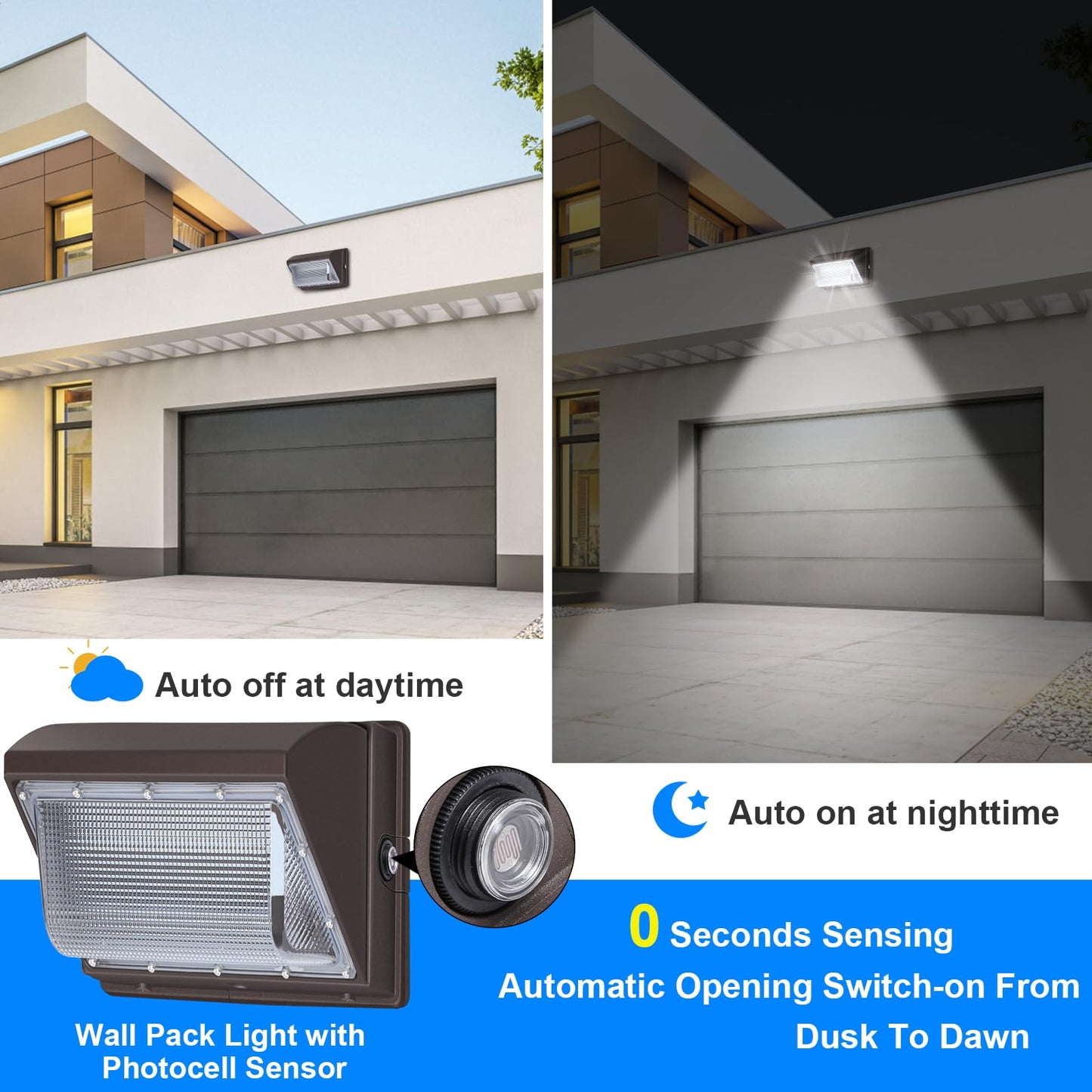 Tomourd 120W Led Wall Pack With Photocell  5000K 15840Lm Dusk To Dawn Lights Security Switch Control Outdoor Wall Light  Commercial Waterproof Rust-Proof Outside Lighting For Barn Shop Garage 6 Pack