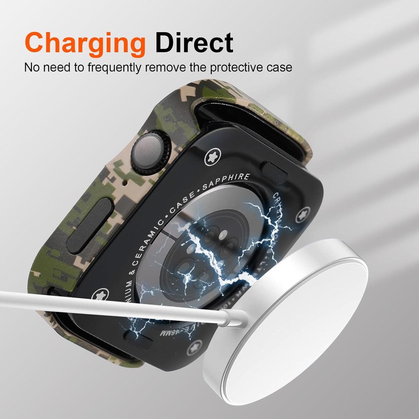 Metal Case Compatible with Apple Watch Series 11/10 46mm, Rugged Ultra-Thin Protective with Ceramic Like Back Cover, Shockproof Lightweight Apple Watch Series 10 Screen Protector