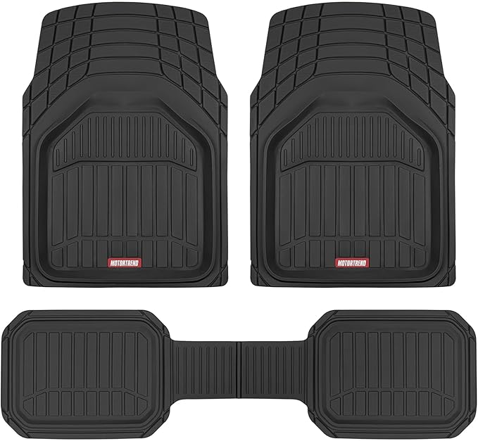 Motor Trend 943-BK FlexTough Defender Car Floor Mats -Next Generation Deep Dish Heavy Duty Contour Liners for Car SUV Truc...