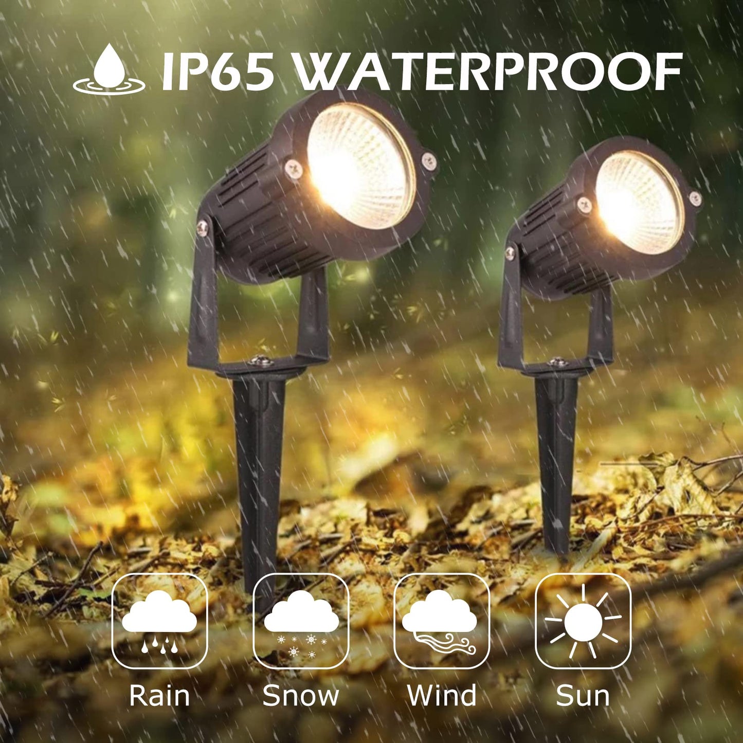 REEGOLD Low Voltage Landscape Lights, 7W 700LM LED Spotlights, Warm White 2700K, IP65 Waterproof, Aluminum, 6 Pack
