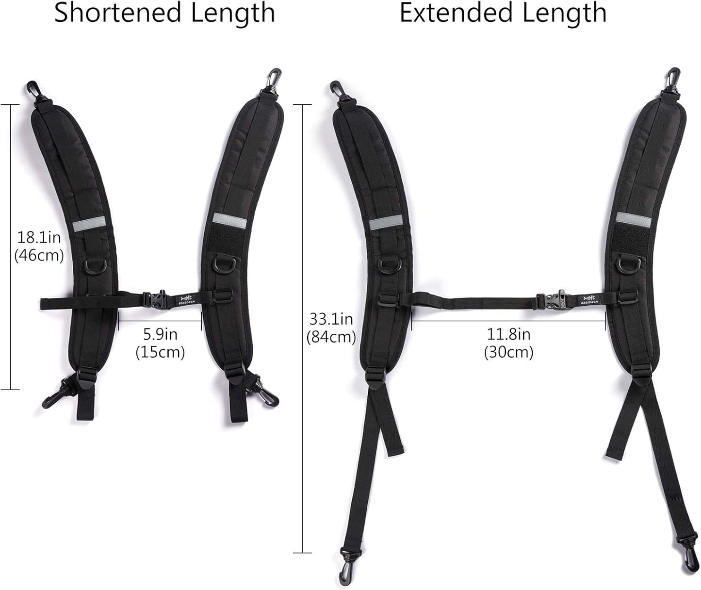 Bassdash Backpack Straps Replacement Adjustable Padded Shoulder Straps for Backpack Dry Bag