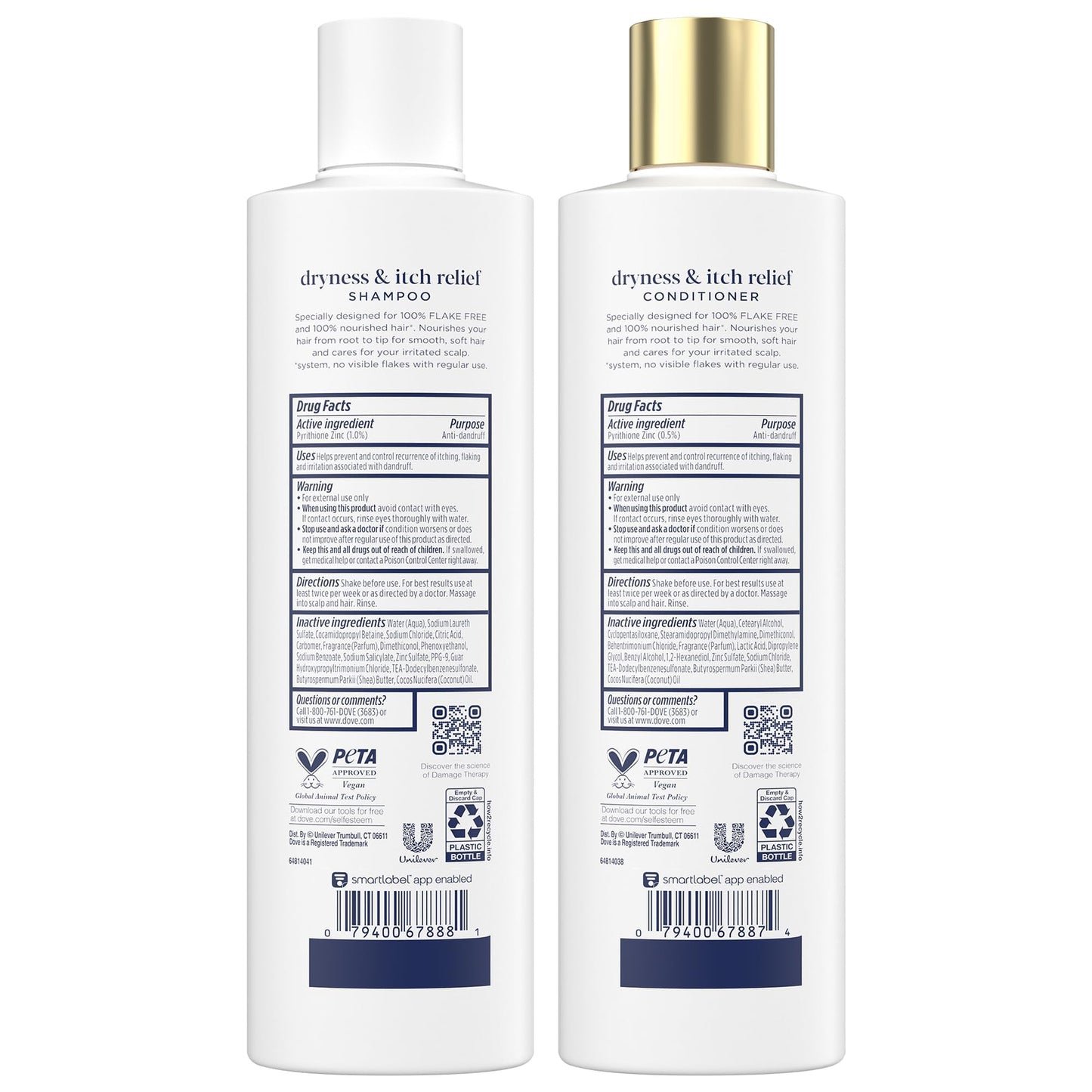 Dove Shampoo and Conditioner Set - DermaCare Scalp Dryness & Itch Relief, Pyrithione Zinc Shampoo and Conditioner, Anti-Dandruff