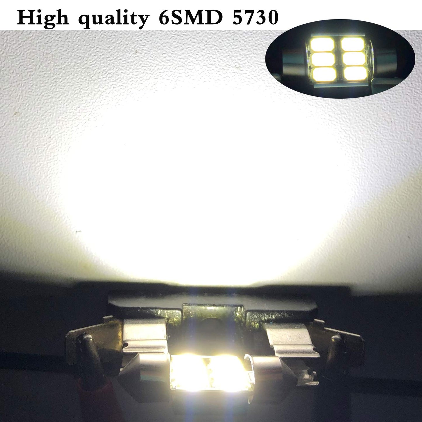 Toribio 31Mm Led Bulbs, 6000K Pure White, Error Free Canbus, 6-Smd 5730 Chipsets, Aluminum, 4Pcs