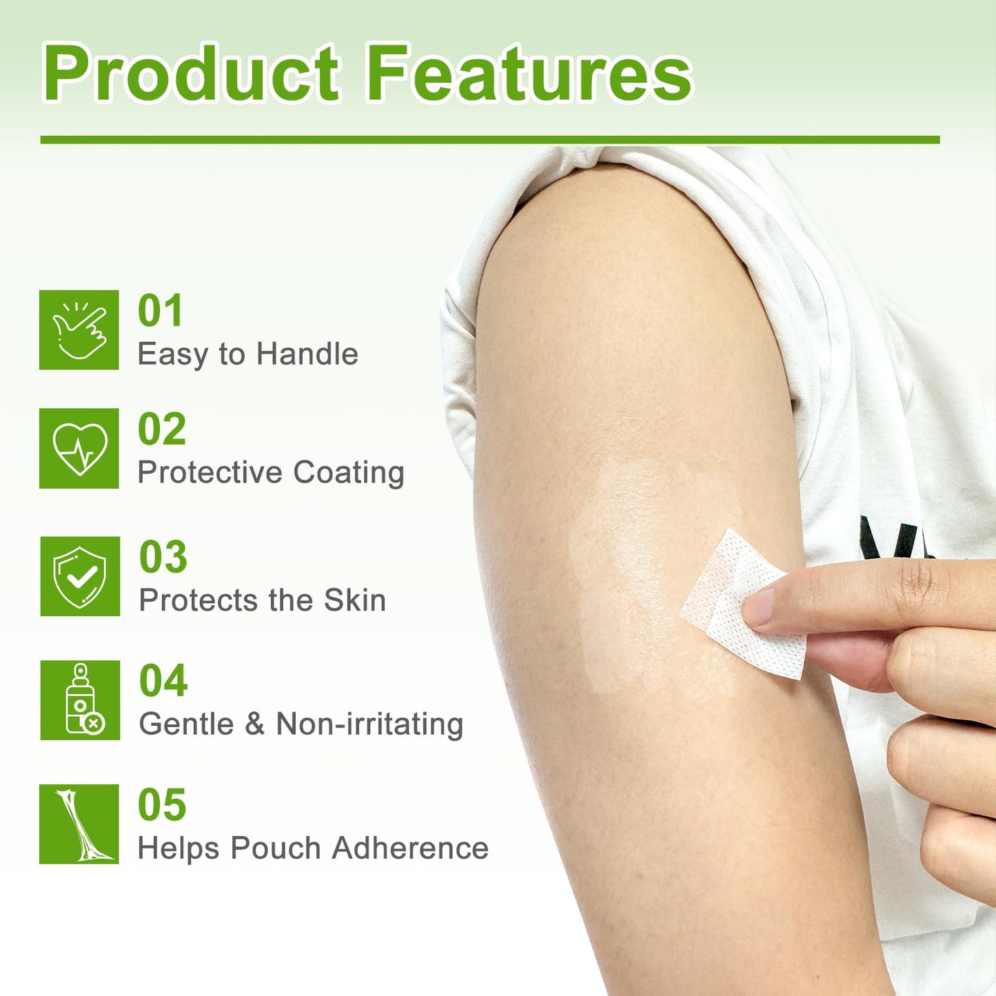 Carbou Skin Barrier Wipes - 100Pcs Skin Prep Wipes - Skin Adhesive Wipes to Create the Barrier Film Between Skin and Attachments, Ostomy Protective Wipes to Increase the Adhesive