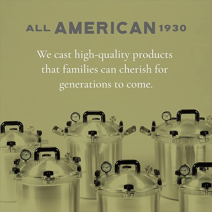 All American 1930-21.5qt Pressure Cooker/Canner (The 921), Saffron - Exclusive Metal-to-Metal Sealing System - Suitable for Gas, Electric, or Flat Top Stoves - Made in the USA