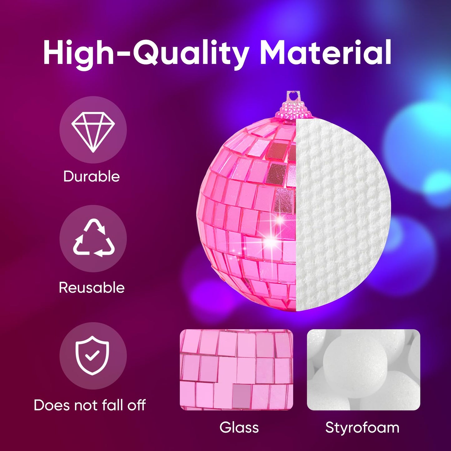 Pink Mini Disco Ball Decor: 60 Pack Hanging Mirror Ball Ornaments 1.2 Inch Disco Balls Decorations Bulk For Party Christmas Tree Cake Room Birthday