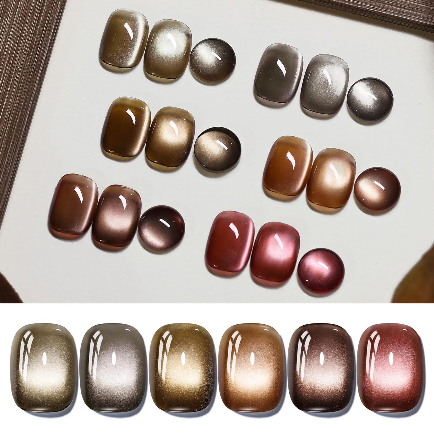 BORN PRETTY Magnetic Gel Nail Polish Water Light Cat Magnetic Eye Gel Brown SaU Vage Jelly Glass Crystal Magnetic Gel Polish Gli