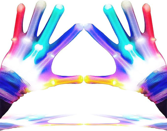 GLEDLOVES LED Gloves for Kids, Teens & Adults - Finger Light Gloves with 5 Colors/6 Modes - Perfect for 9-12 Year Old Boys...