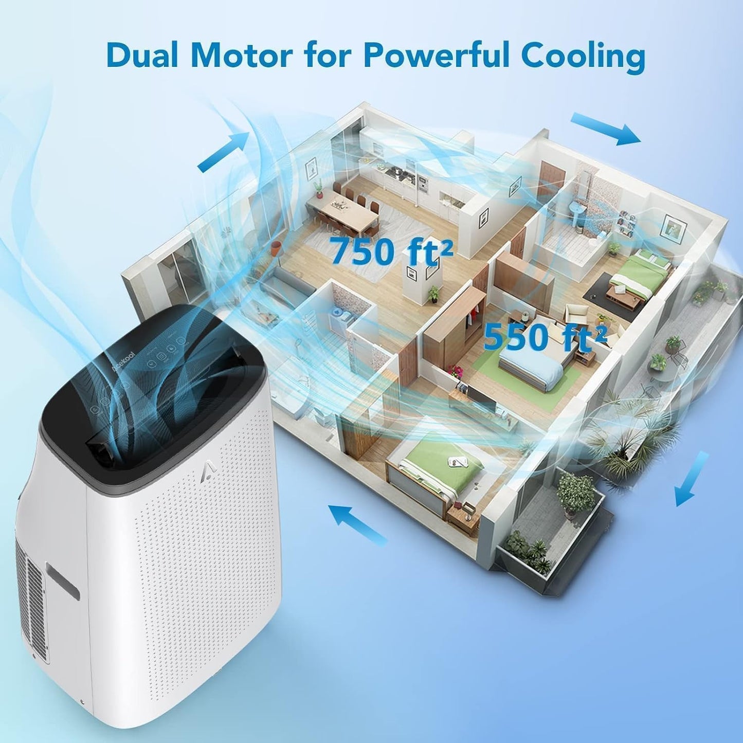 14000 Btu Portable Air Conditioners, 3-In-1 Cooling Ac Unit W/Dehumidifier & Fan Mode For Rooms Up To 750 Sq. Ft, Remote Control