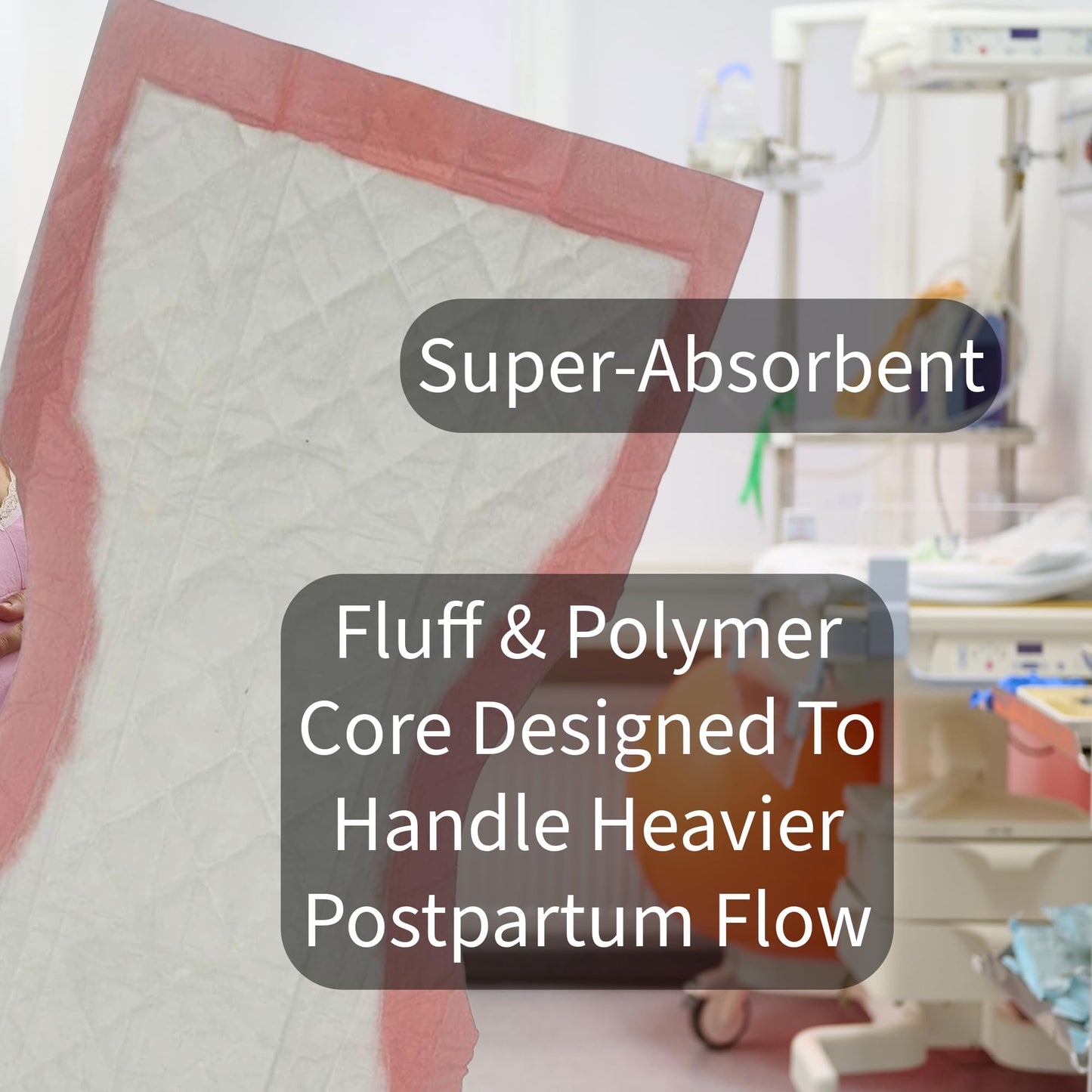 Vakly Extra Large Postpartum Maternity Pads [40 Pack] Hospital Style Super-Absorbent Contoured Pad Liners - 7" Wide X 14" Long - Heavier Overnight Post Birth Protection for Women - Incontinence Liners