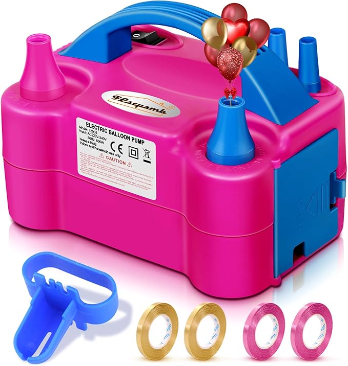 FLSEPAMB Balloon Pump, Electric Balloon Pump,Portable Dual Nozzles Electric Balloon Air Pump 110V 600W, Electric Balloon I...