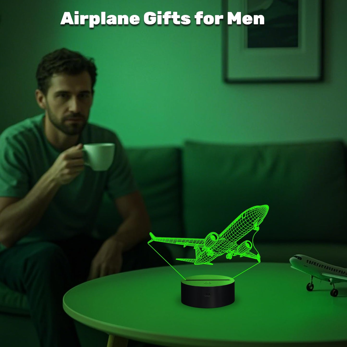 Anywin Pilot Gifts For Men  Air  Night Light   s Office Gifts With Remote Control 3D   Illusion Lamp For Room Decor  Gifts For Birthday Xmax Entry Graduation For Men Boy Dad