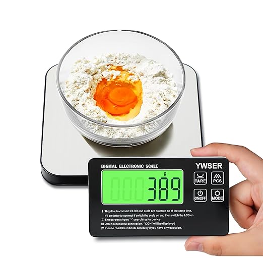 33lb Wireless Magnetic Digital Kitchen Scale with Remote LCD Display, Split-Designed for Easy Cleaning, 0.1oz/1g Precisio...