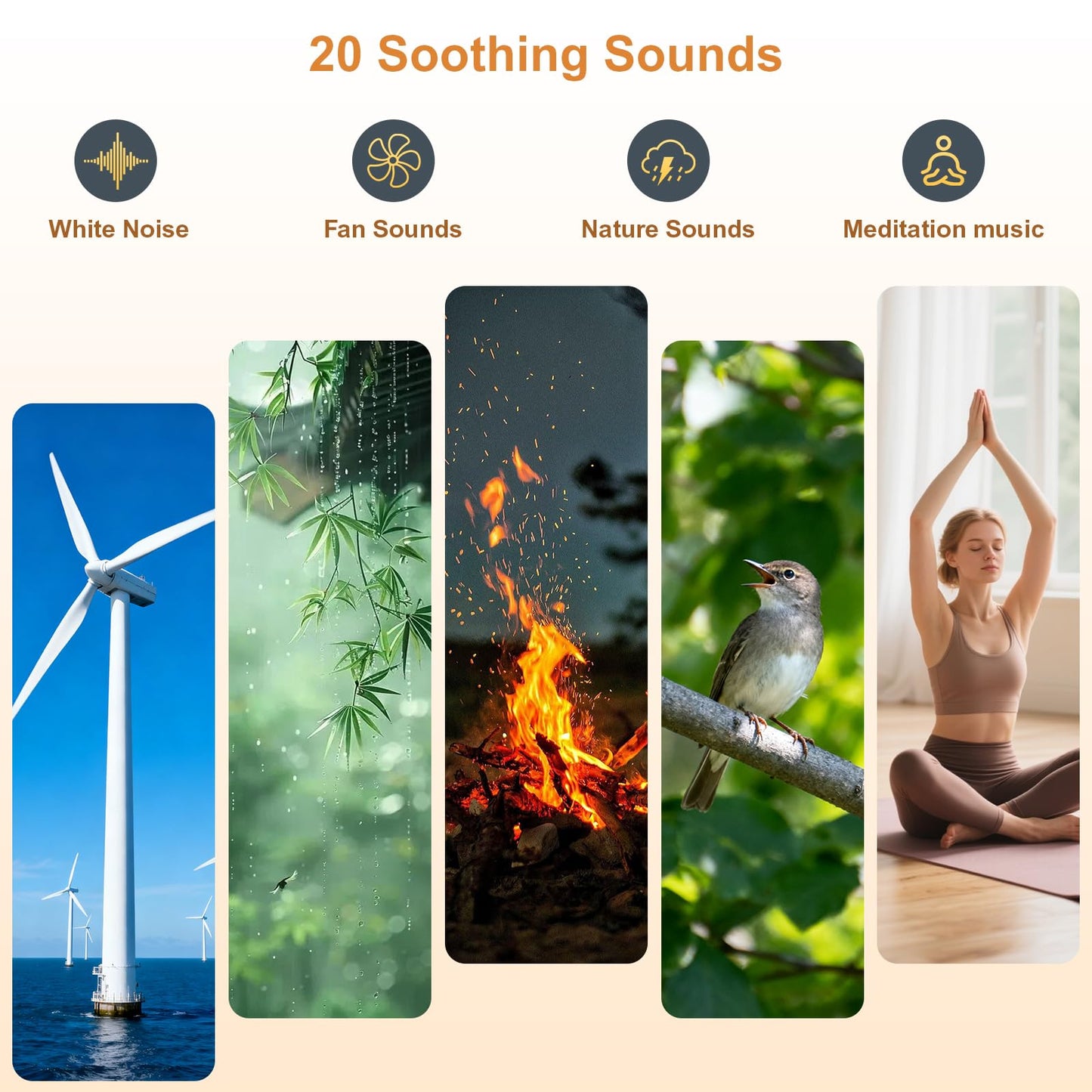 Sound Machine Sunrise Alarm Clock & Gentle Wake-Up Light, 20 Natural White Noise Sound Machine for Sleeping, Dual Alarms, Snooze, Timer, Dimmable Moon Lamp for Bedroom Bedside, Better Sleep Gifts