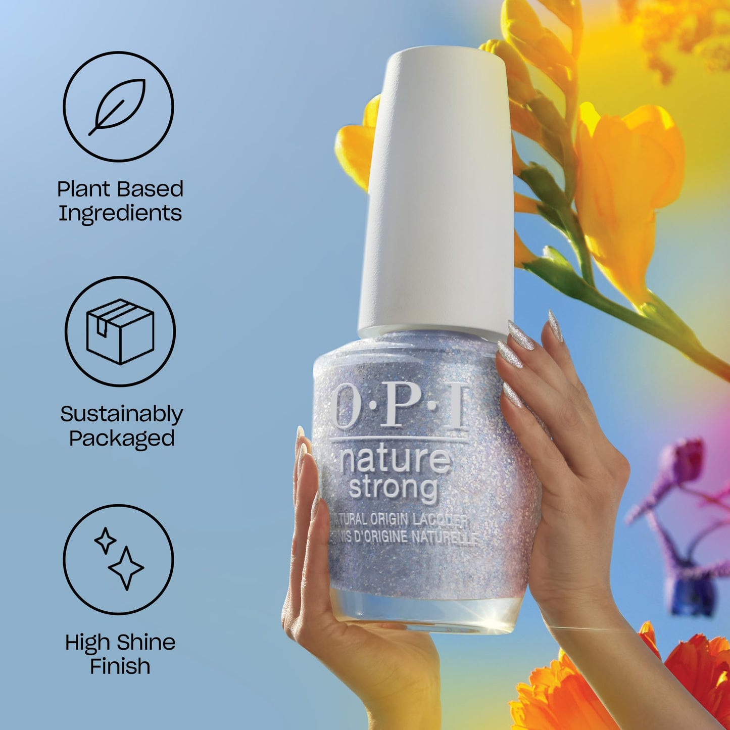 OPI Nature Strong Strong as Shell | Opaque Bright White Crme Natural Origin Nail Polish | Plant Based, Vegan, Cruelty Free