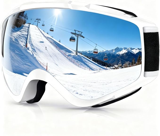 Solifo Ski Goggles for Men & Women, OTG UV400 Protection, Dual Anti-Fog Lens, Spherical Lens for for Skiing & Snowboarding