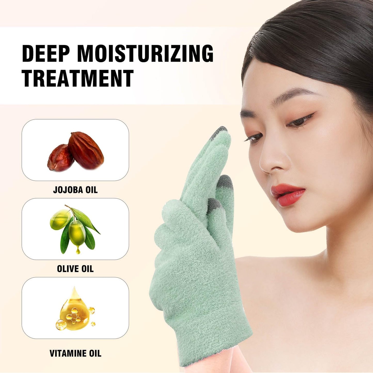 HATINXIA Moisturizing Socks and Gloves Set, Silicone Gel Socks for Cracked Heels & Dry Feet for Women, Spa Hydrating Gloves for