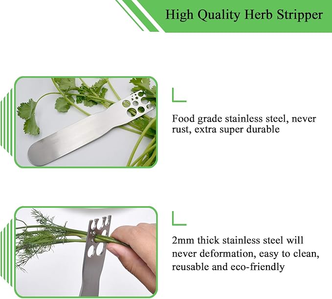 Stainless Steel Herb Stripper, Kale and Herb Stripping Tool/Vegetable Leaf Remover/Separator, Kitchen Gadgets/Stocking Stuffers for Women/Men/Adult